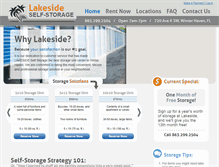 Tablet Screenshot of lakesideselfstorage.biz